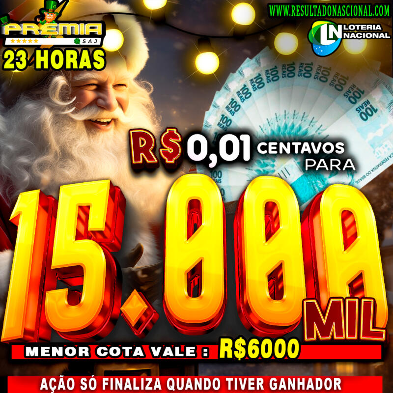 0,01 CENTAVOS PARA 15.000 NO PIX + MENOR COTA